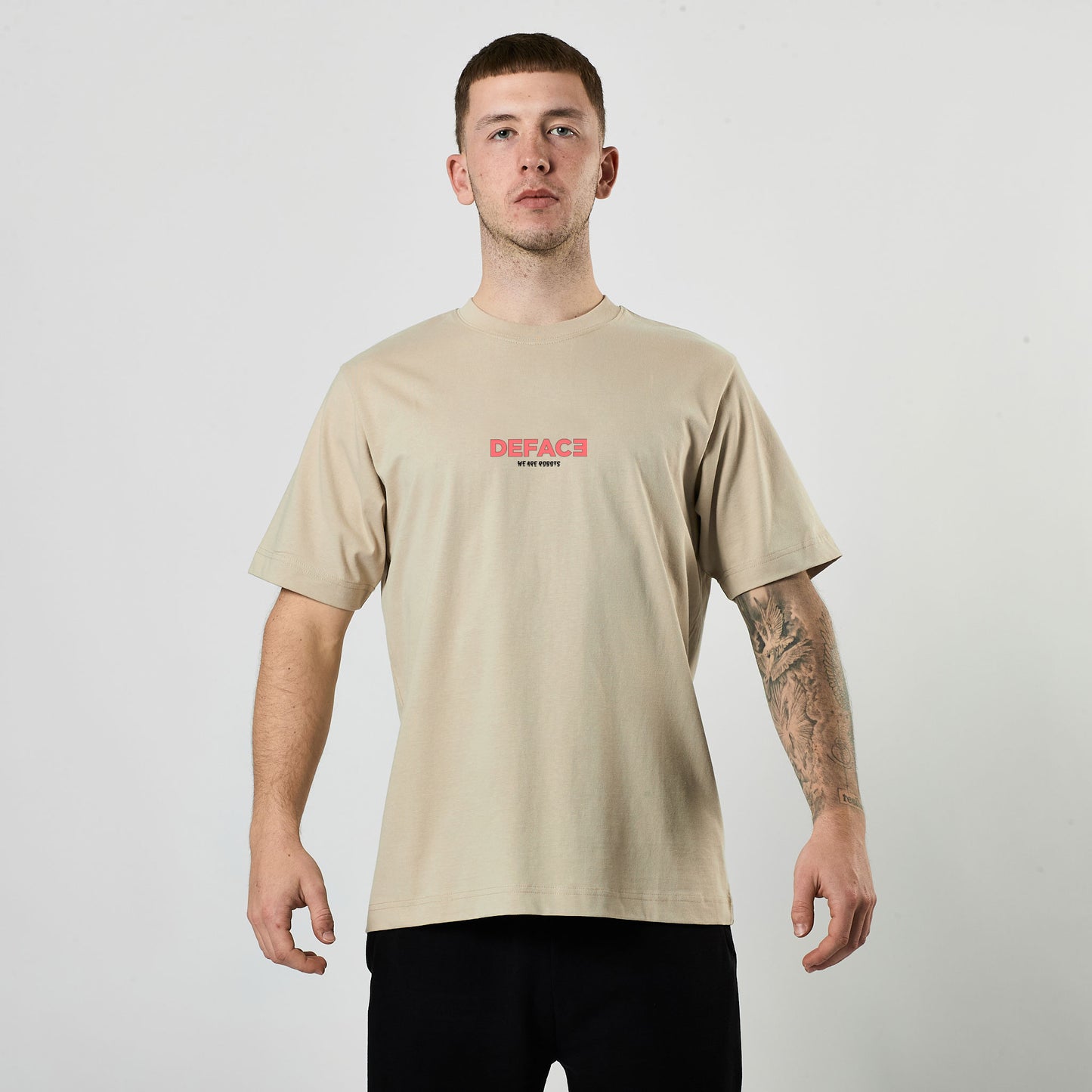 Deface Data Tee (Beige Dust)