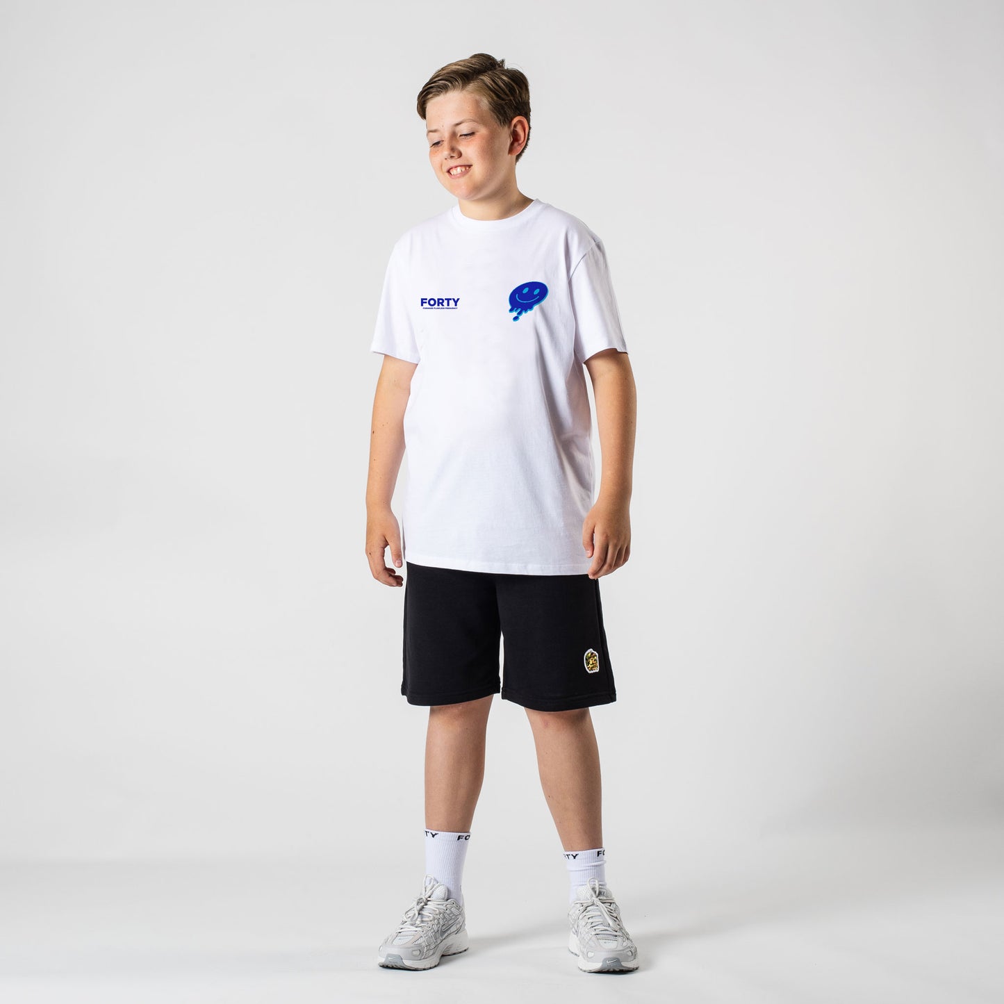 Junior Forty Drop Tee (White/Blue)