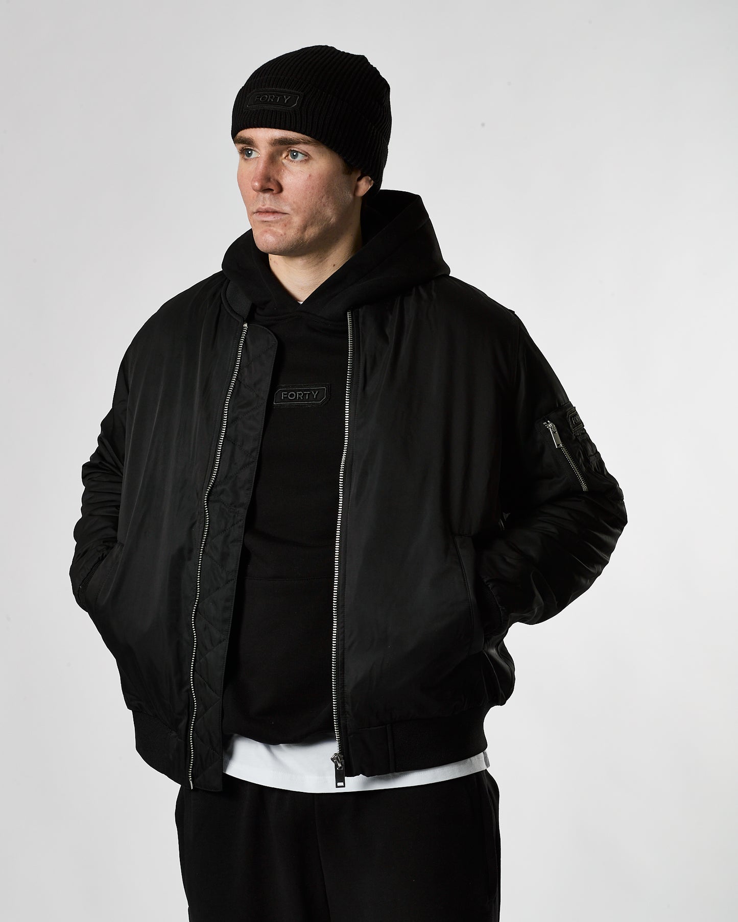 Lifestyle Murgatroyd Felt Appliqué Hoodie (Black)