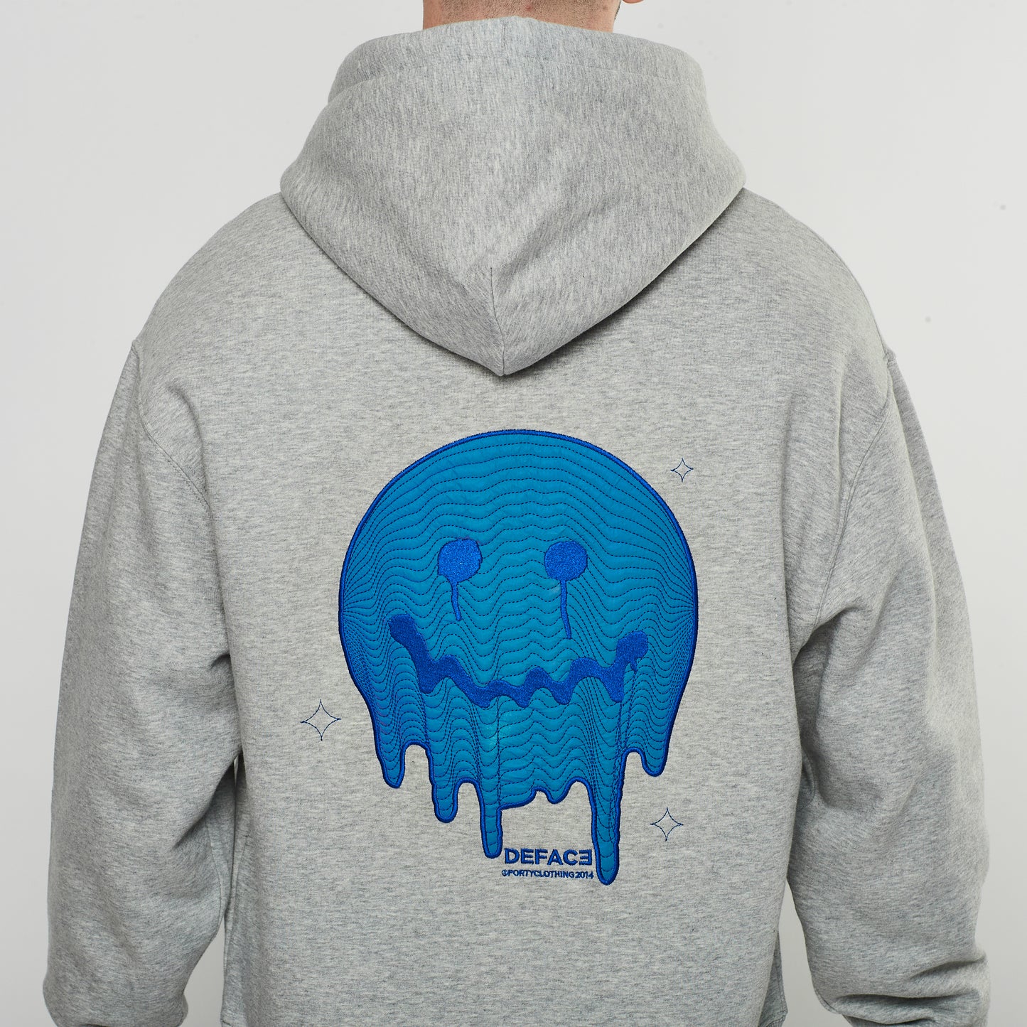 Deface Topo Reflective Hoodie (Grey/Electron Blue)