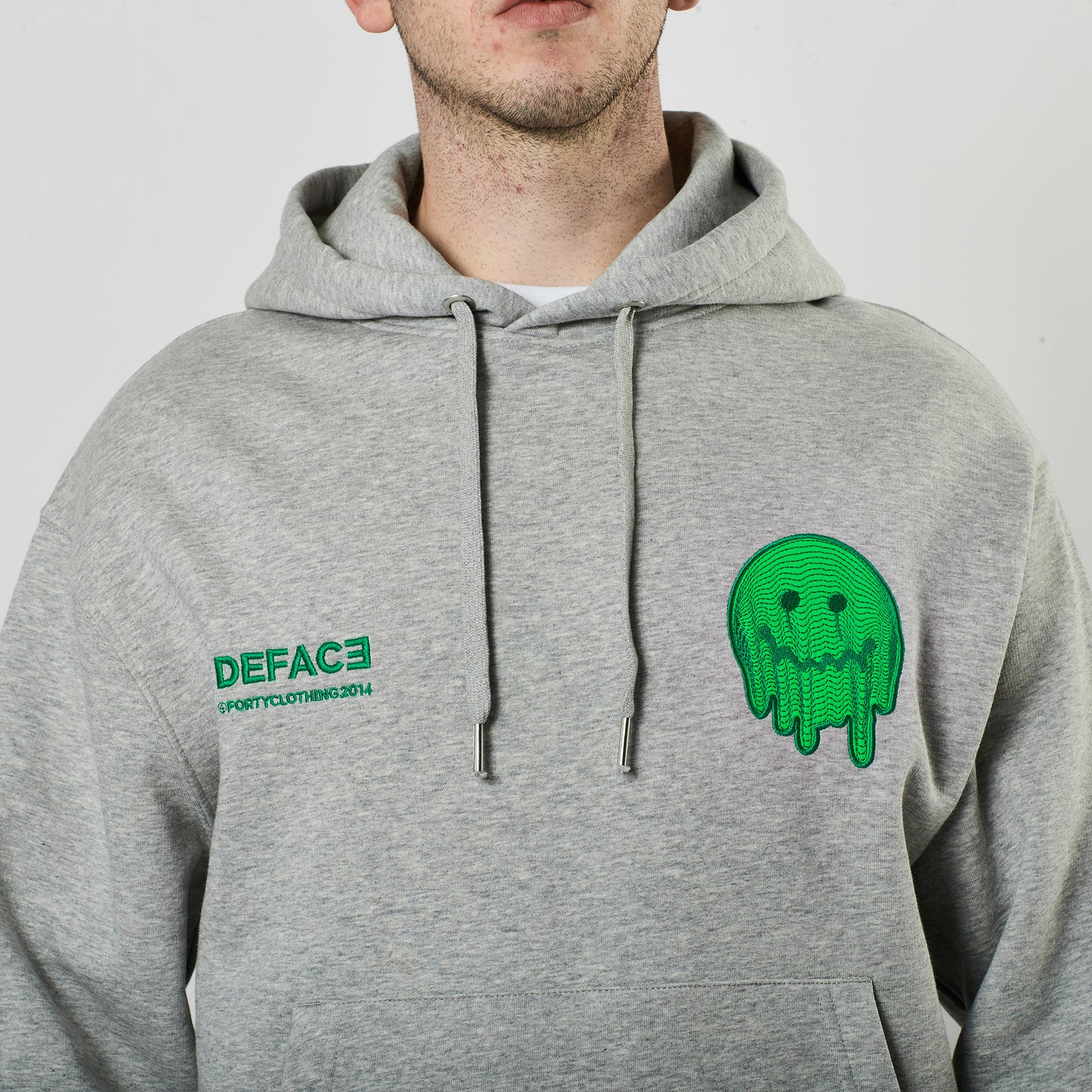 Deface Topo Reflective Hoodie (Grey/Neutron Green)