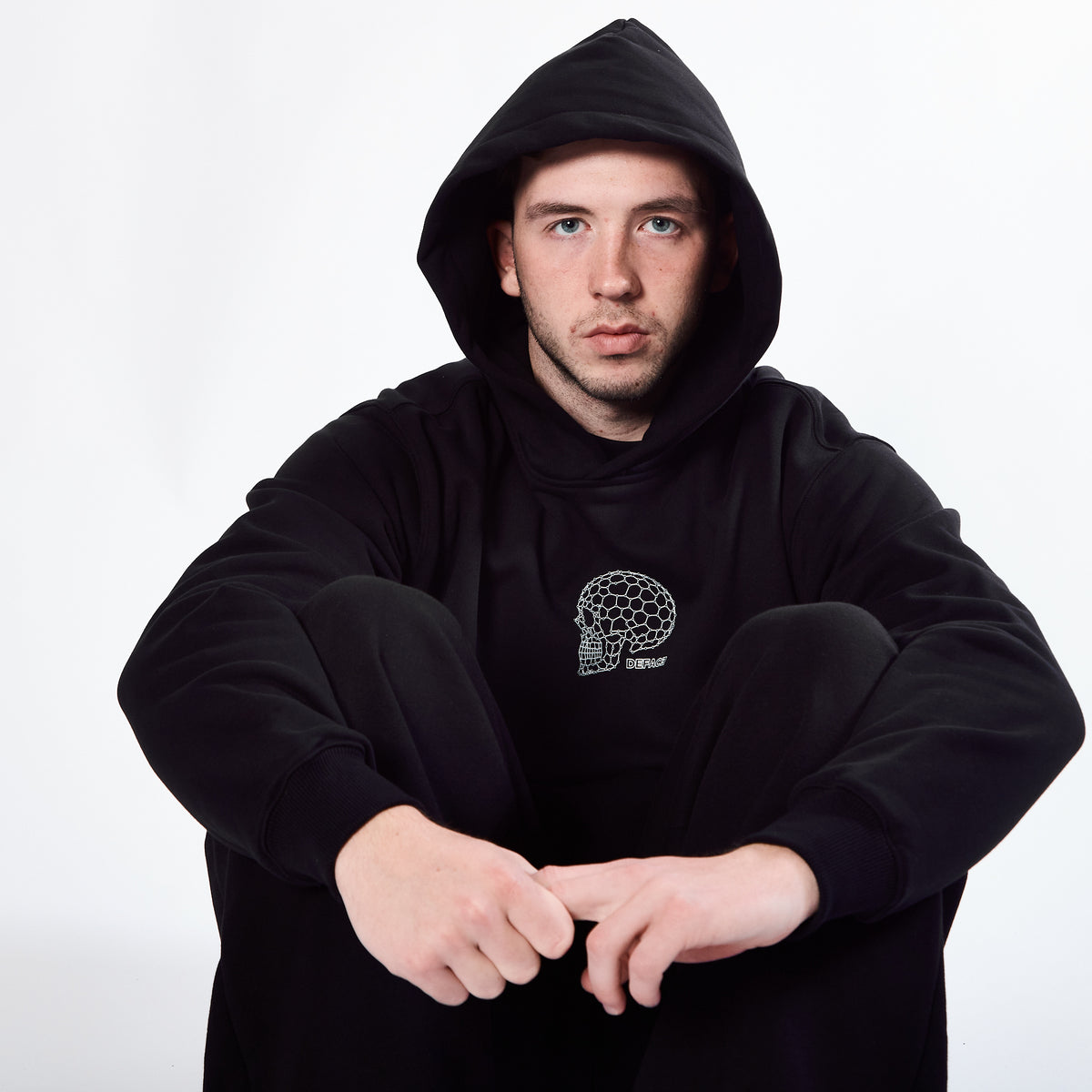 Deface Oxy Skull Hoodie (Black)