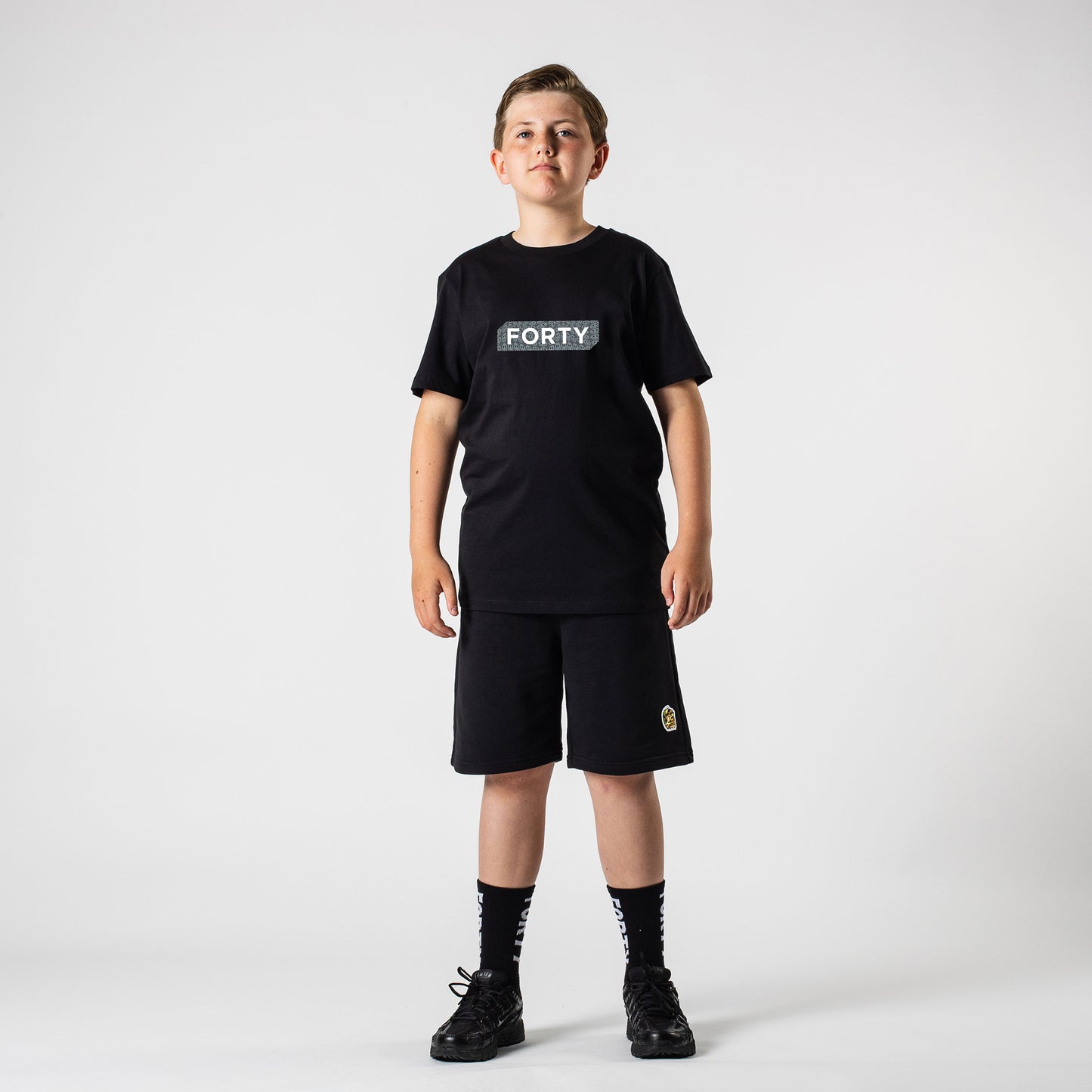 Junior Box Smile Tee (Black/Reflective)