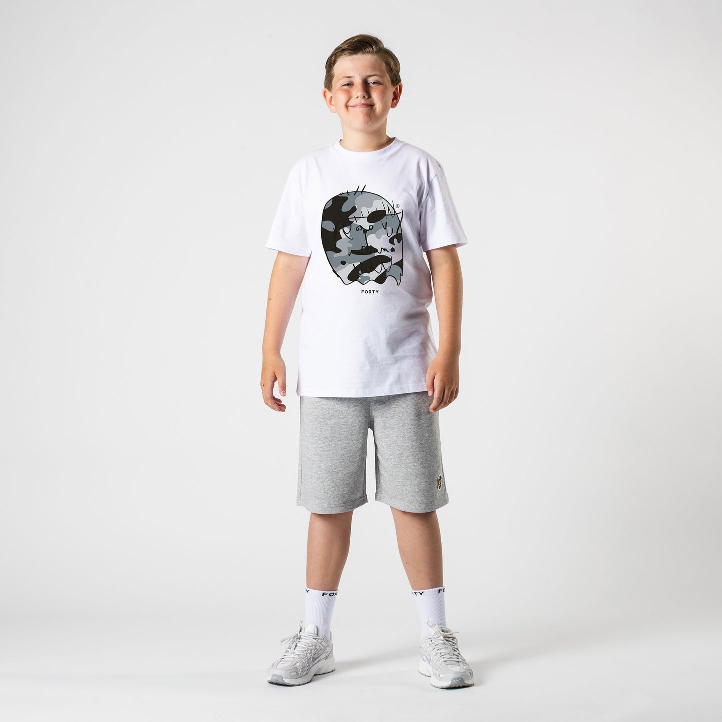 Junior Benjamin Tee (White/Grey)