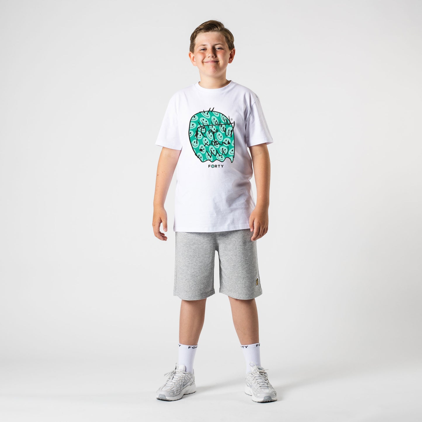 Junior Benjamin Smiley Tee (White/Mint)