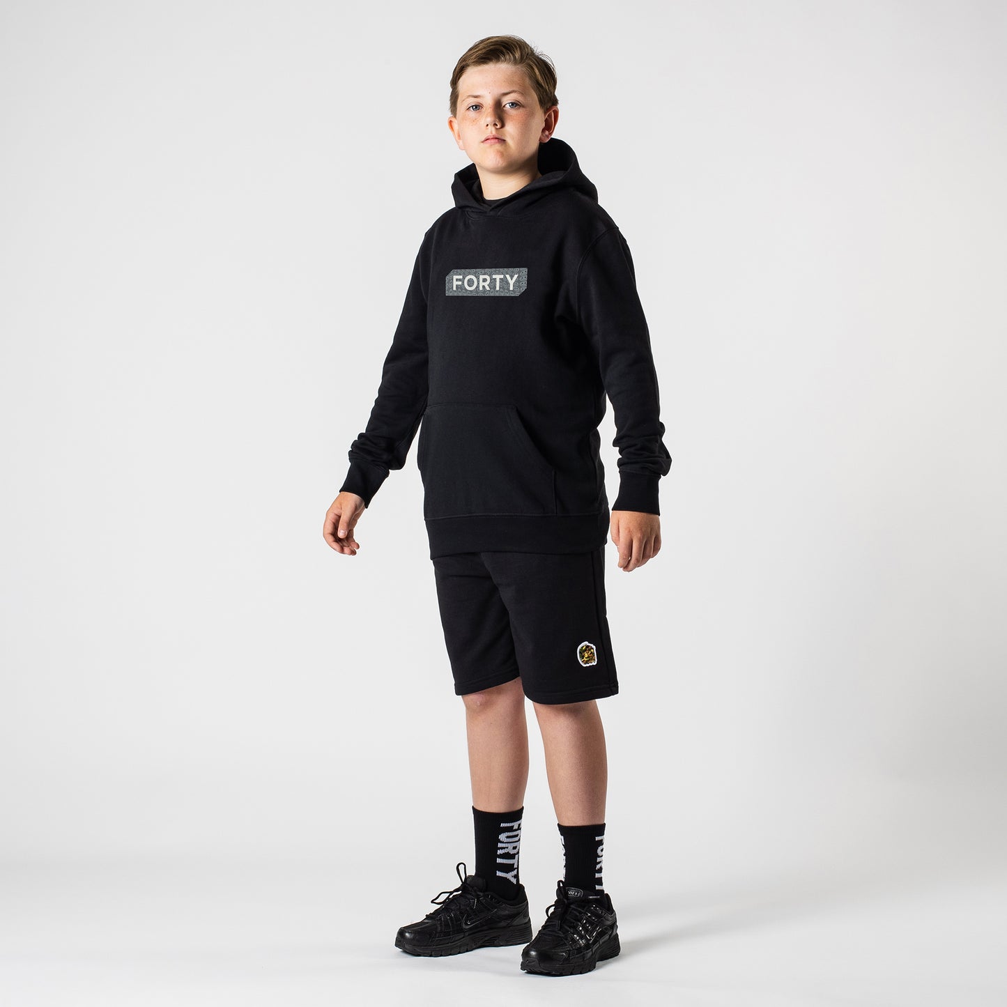 Junior Box Smile Hoodie (Black/Reflective)