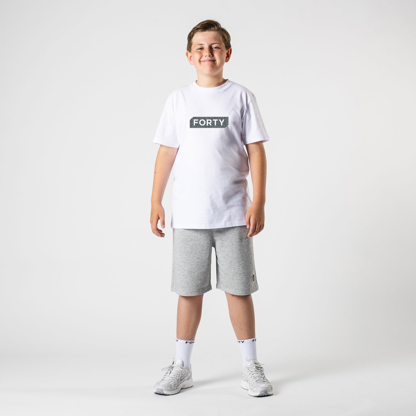 Junior Box Smile Tee (White/Reflective)