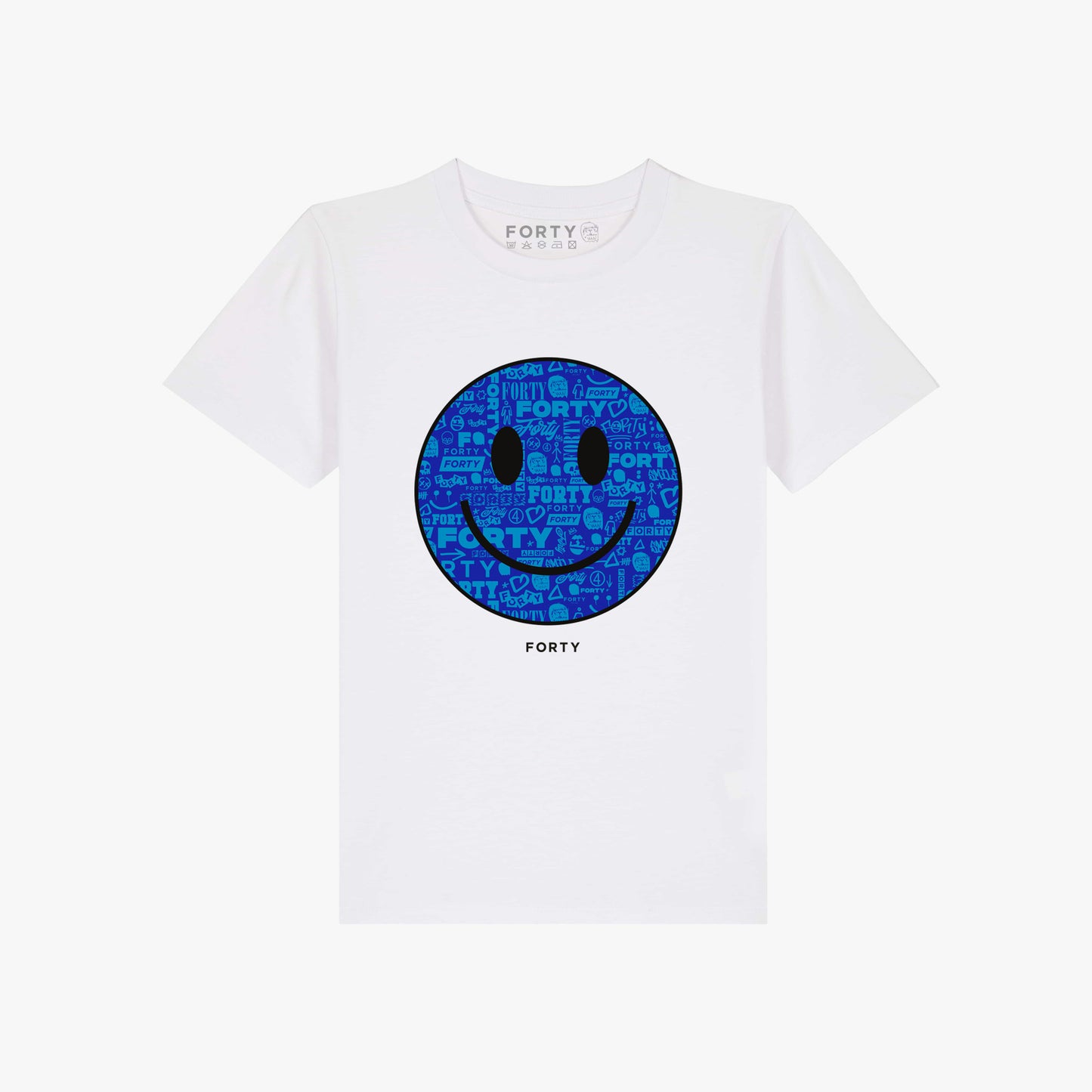 Junior Forty Smiley Tee (White/Blue)
