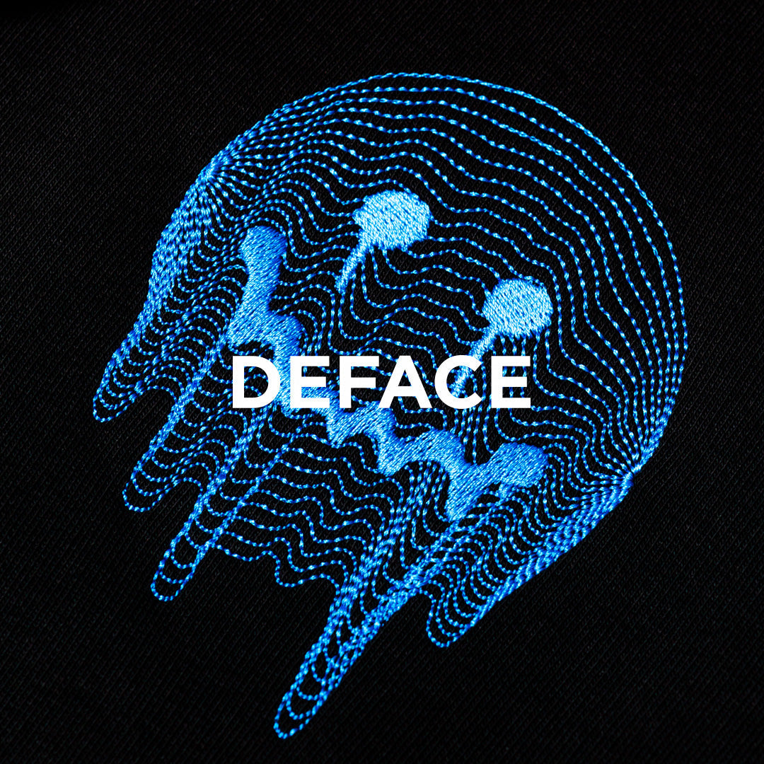 Deface Smiley Tee (Storm Grey) – Forty Clothing