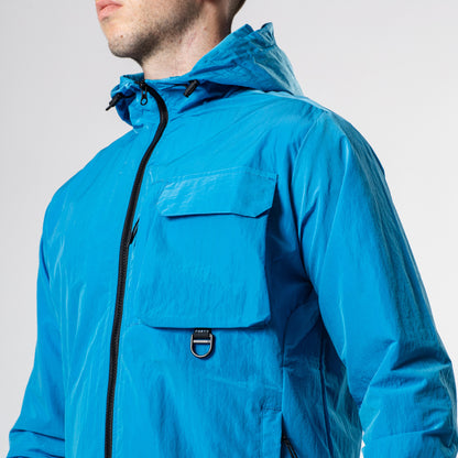 Jethro Hooded Overshirt (Metallic Nordic Blue)