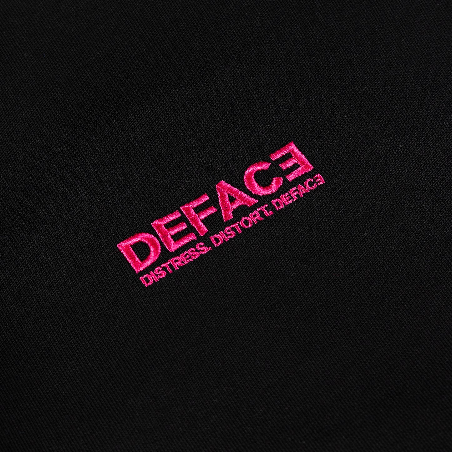 Deface Felt Drip Hoodie (Black/Pink)