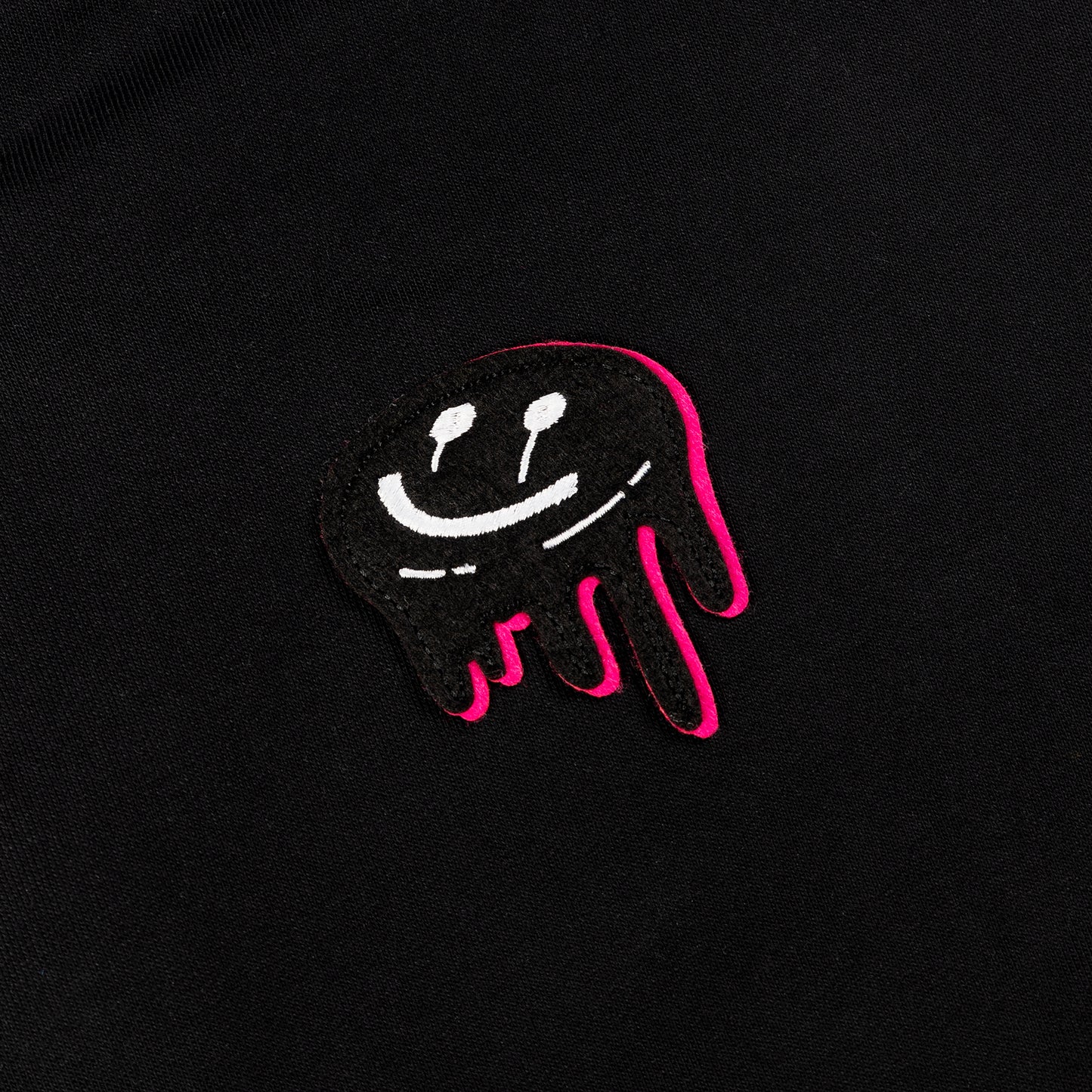 Deface Felt Drip Hoodie (Black/Pink)