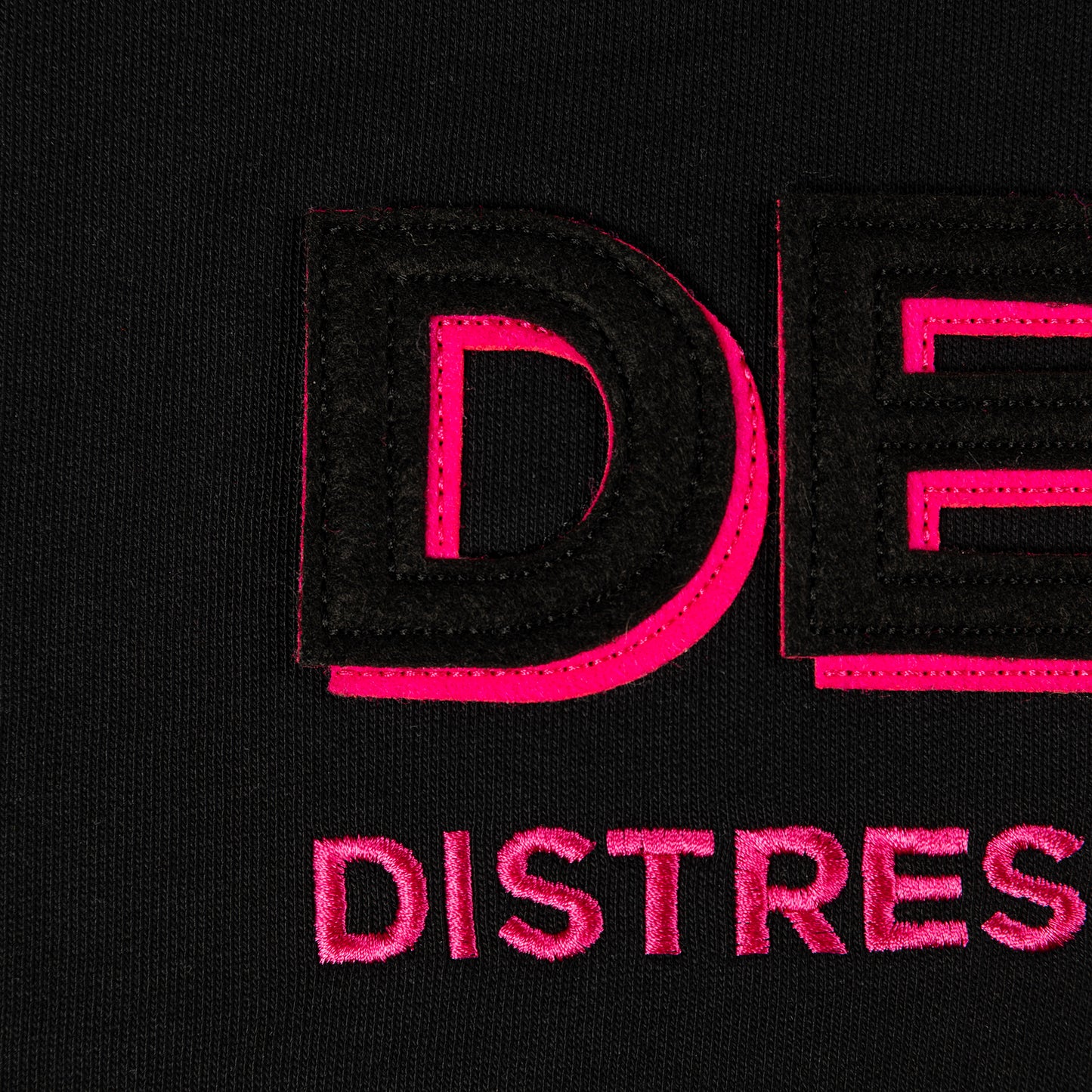 Deface Felt Drip Hoodie (Black/Pink)