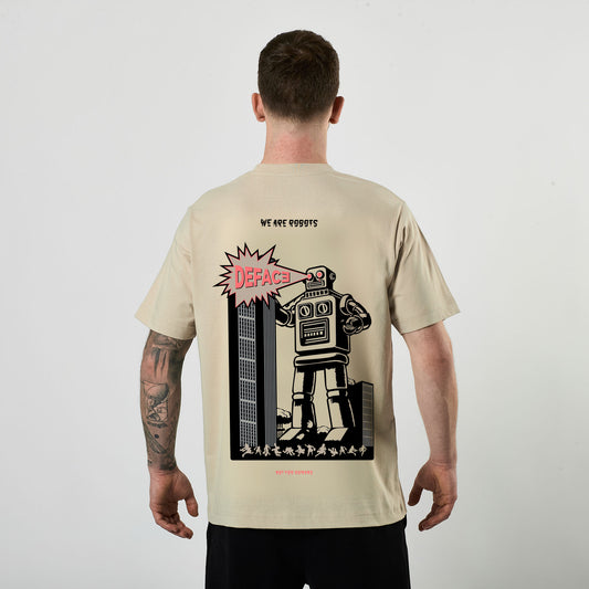 Deface Data Tee (Beige Dust)
