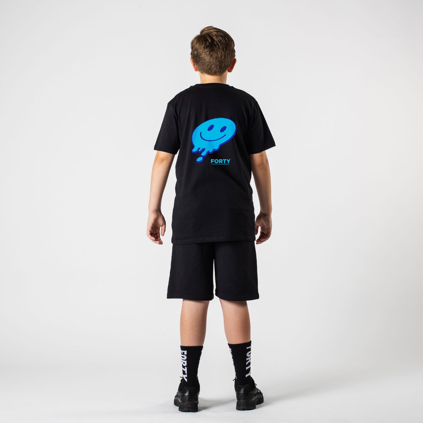Junior Forty Drop Tee (Black/Blue)