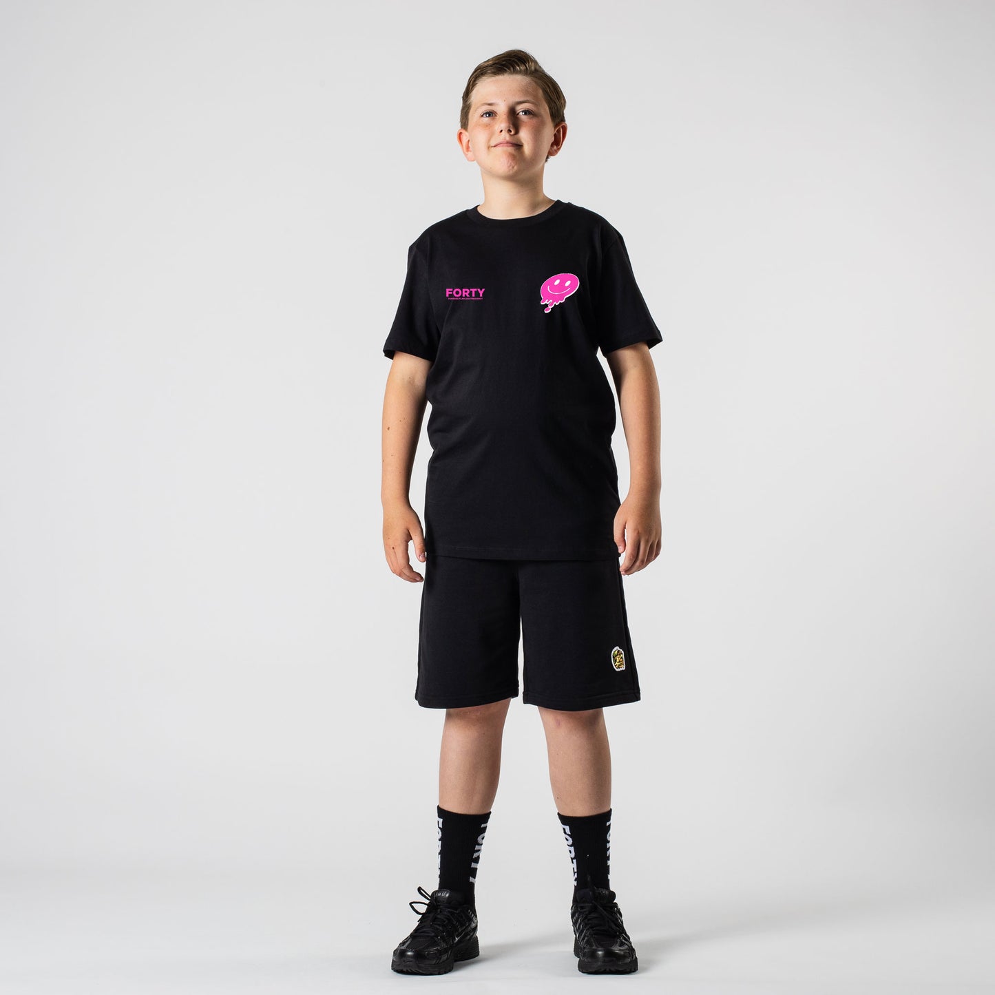 Junior Forty Drop Tee (Black/Pink)