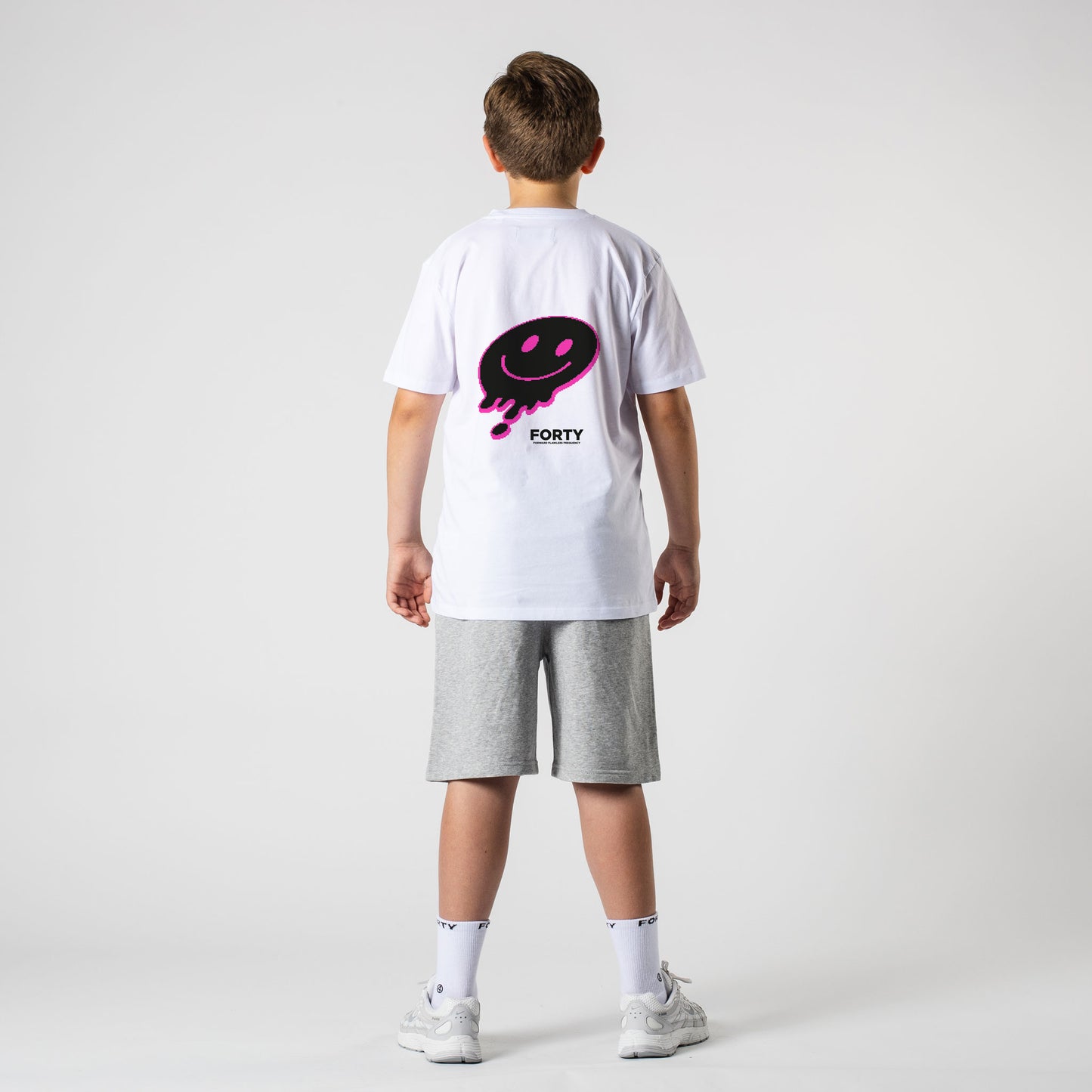 Junior Forty Drop Tee (White/Pink)