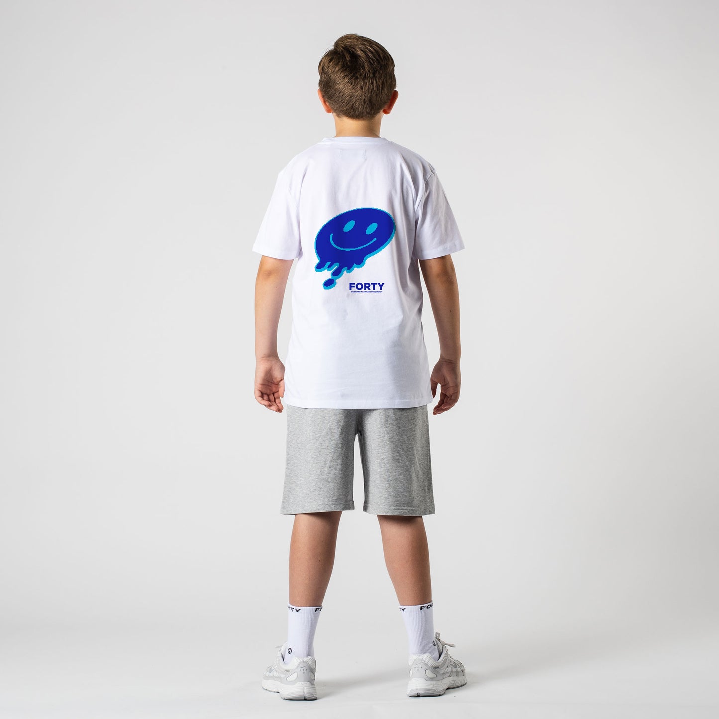 Junior Forty Drop Tee (White/Blue)