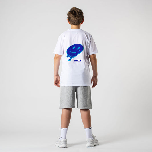 Junior Forty Drop Tee (White/Blue)