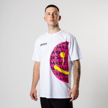 Deface Smiley Tee (White)