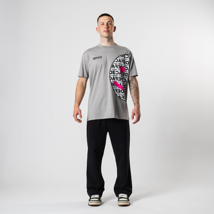 Deface Smiley Tee (Storm Grey)