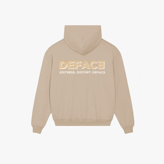 Deface Felt Drip Hoodie (Beige Dust)