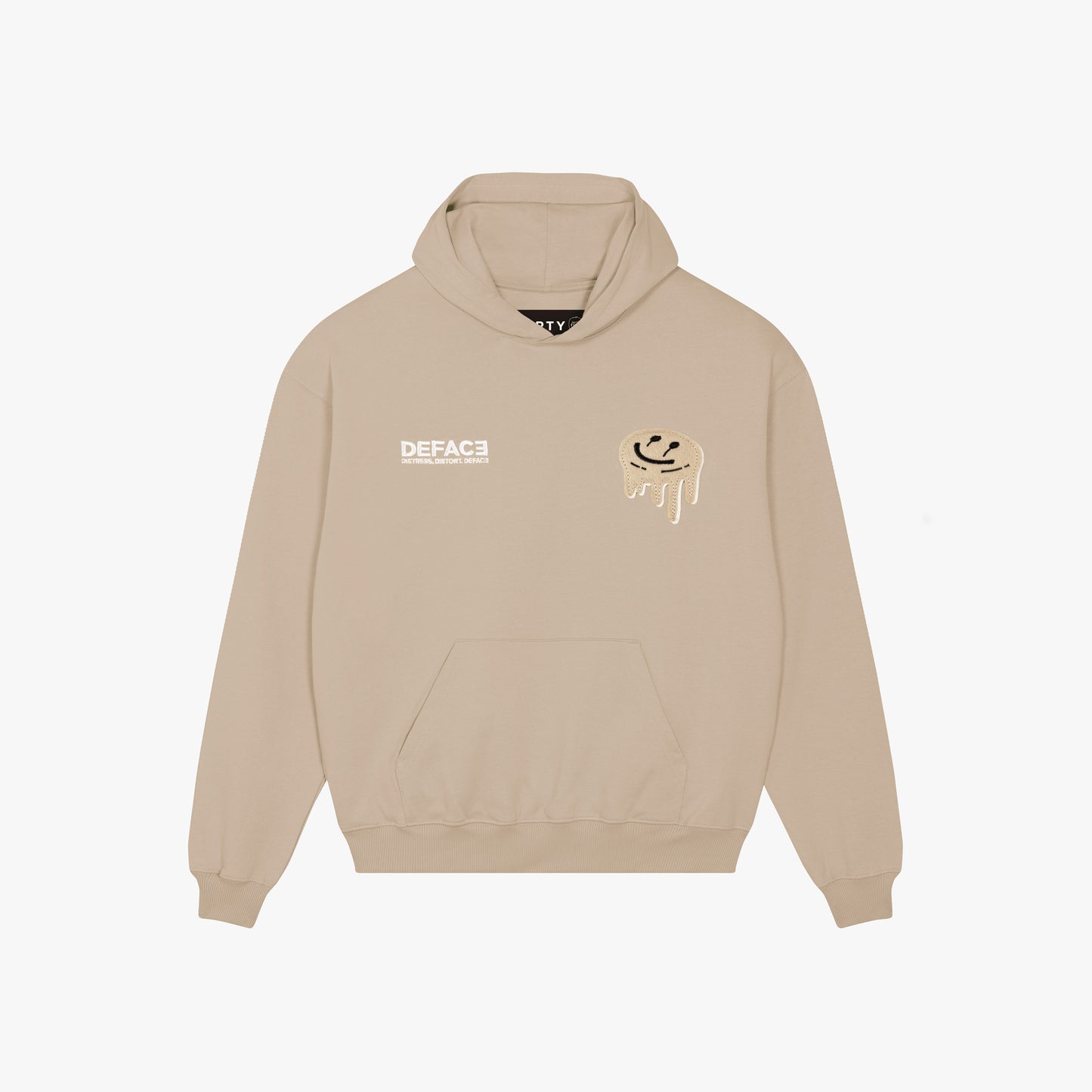 Deface Felt Drip Hoodie (Beige Dust)