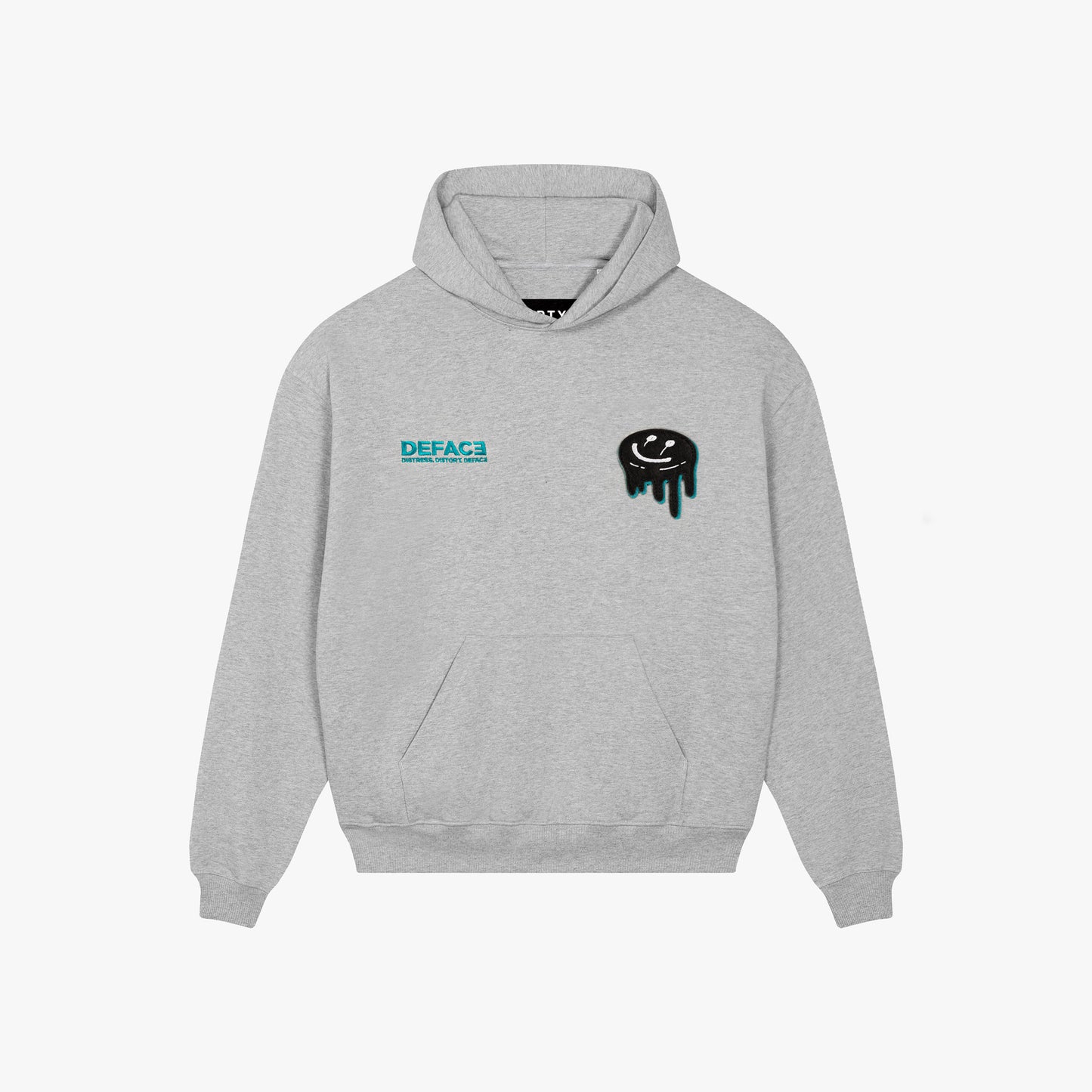 Deface Felt Drip Hoodie (Grey)