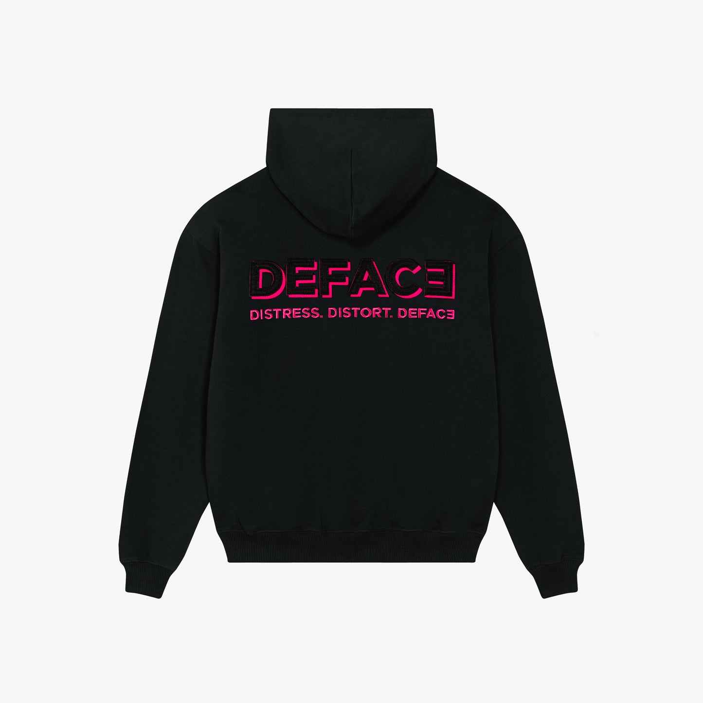 Deface Felt Drip Hoodie (Black/Pink)