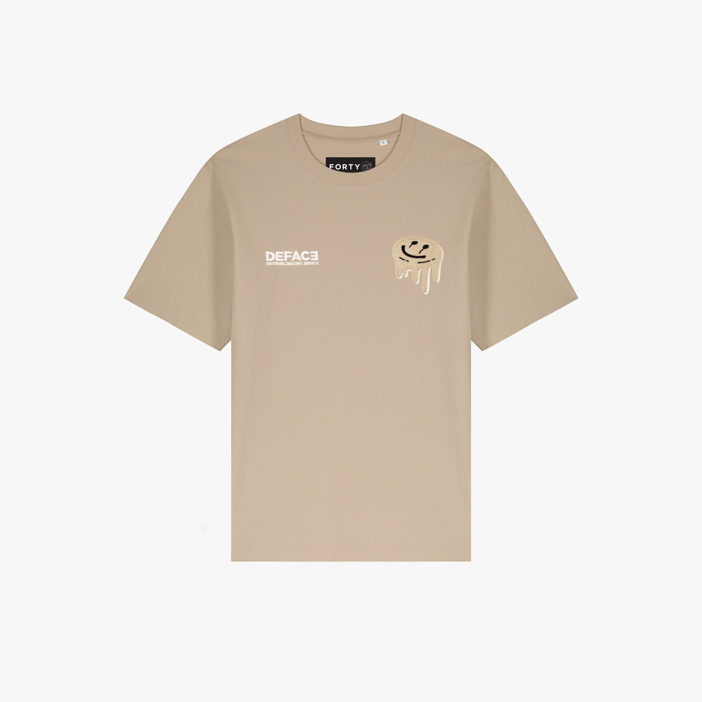 Deface Felt Drip Tee (Beige Dust)