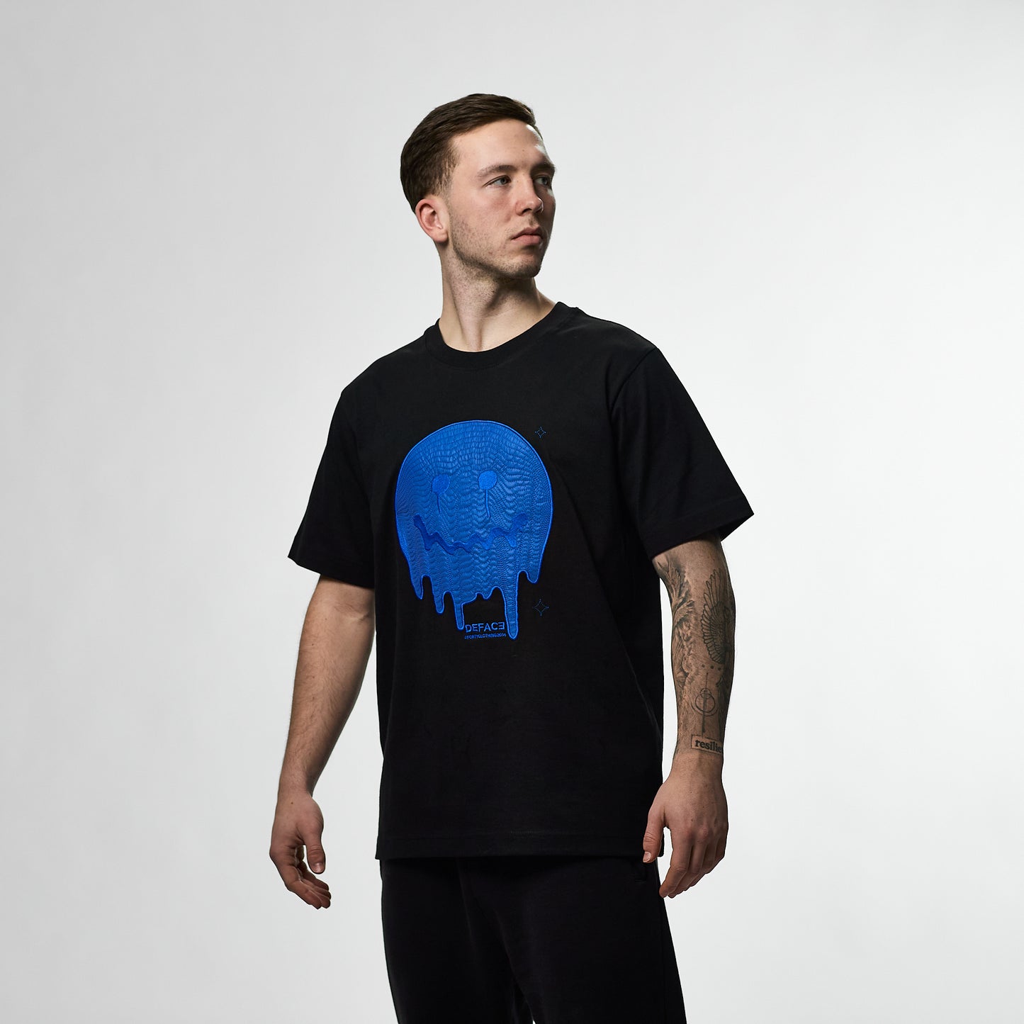 Deface Topo Tee (Black/Electron Blue)
