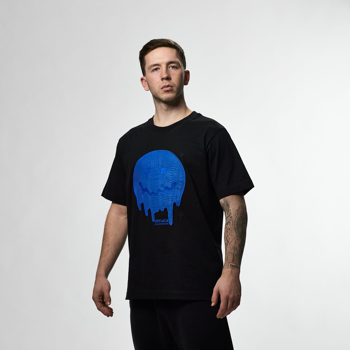Deface Topo Tee (Black/Electron Blue)