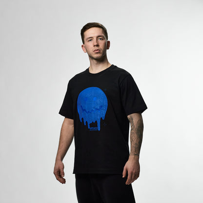 Deface Topo Tee (Black/Electron Blue)