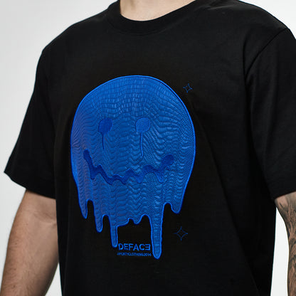 Deface Topo Tee (Black/Electron Blue)