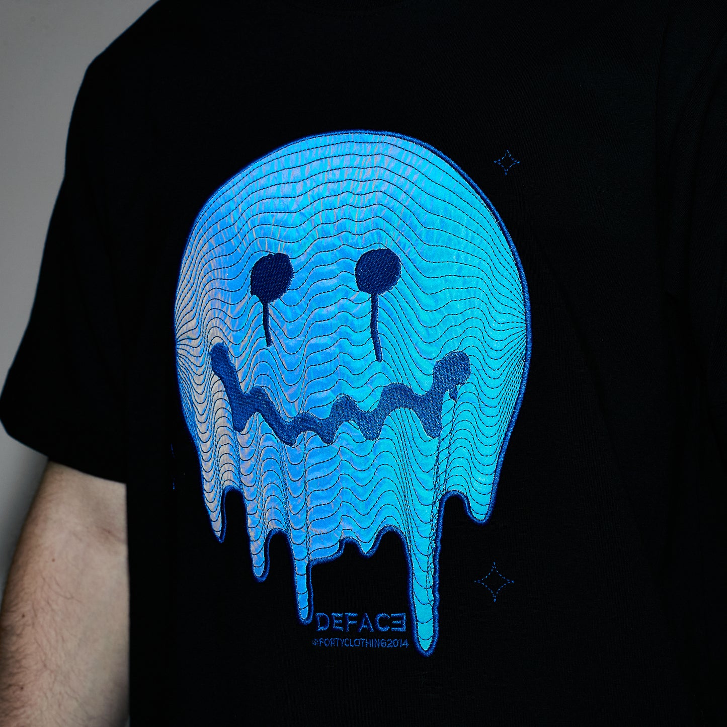 Deface Topo Tee (Black/Electron Blue)