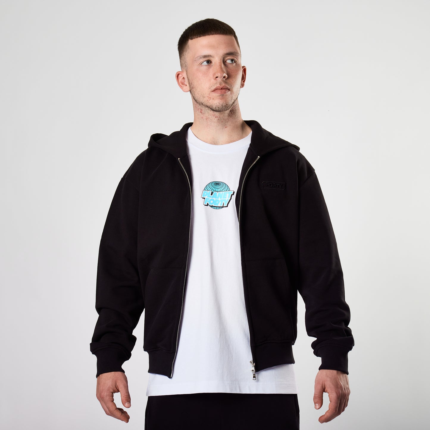 Lifestyle Murgatroyd Zip Through Oversized Hood (Black)