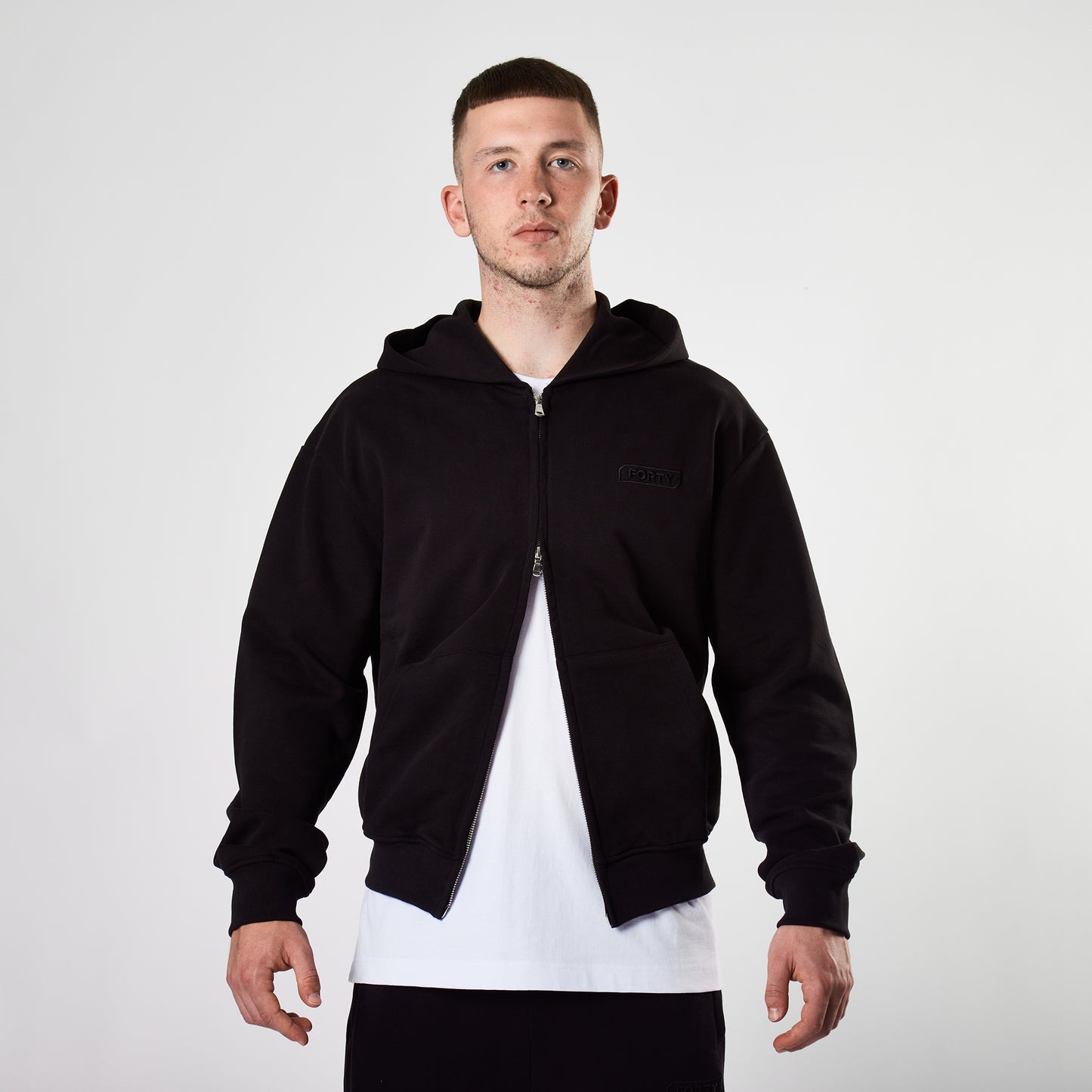 Lifestyle Murgatroyd Zip Through Oversized Hood (Black)