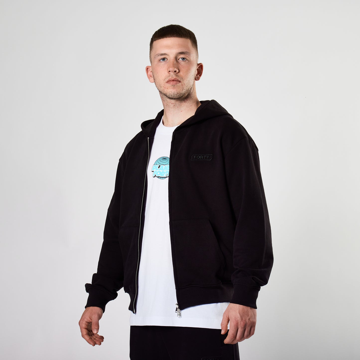 Lifestyle Murgatroyd Zip Through Oversized Hood (Black)