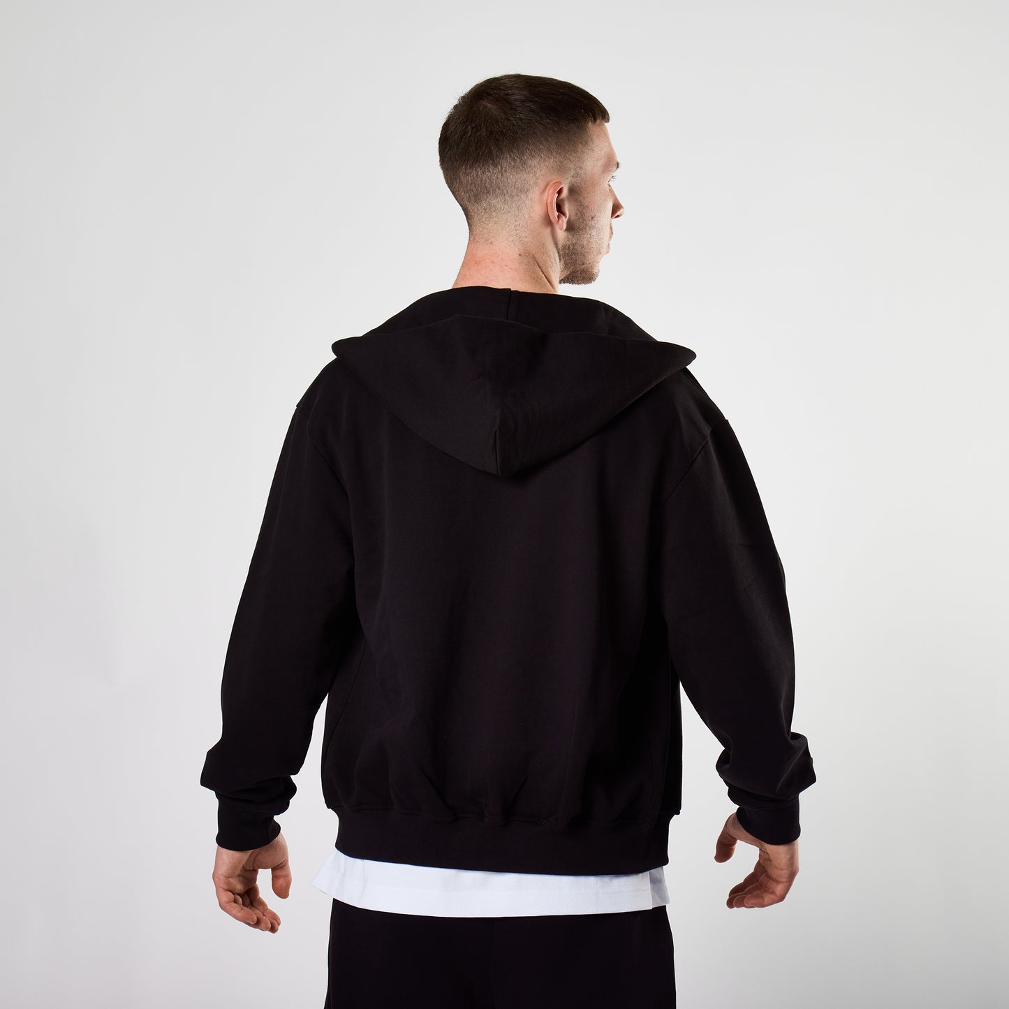 Lifestyle Murgatroyd Zip Through Oversized Hood (Black)