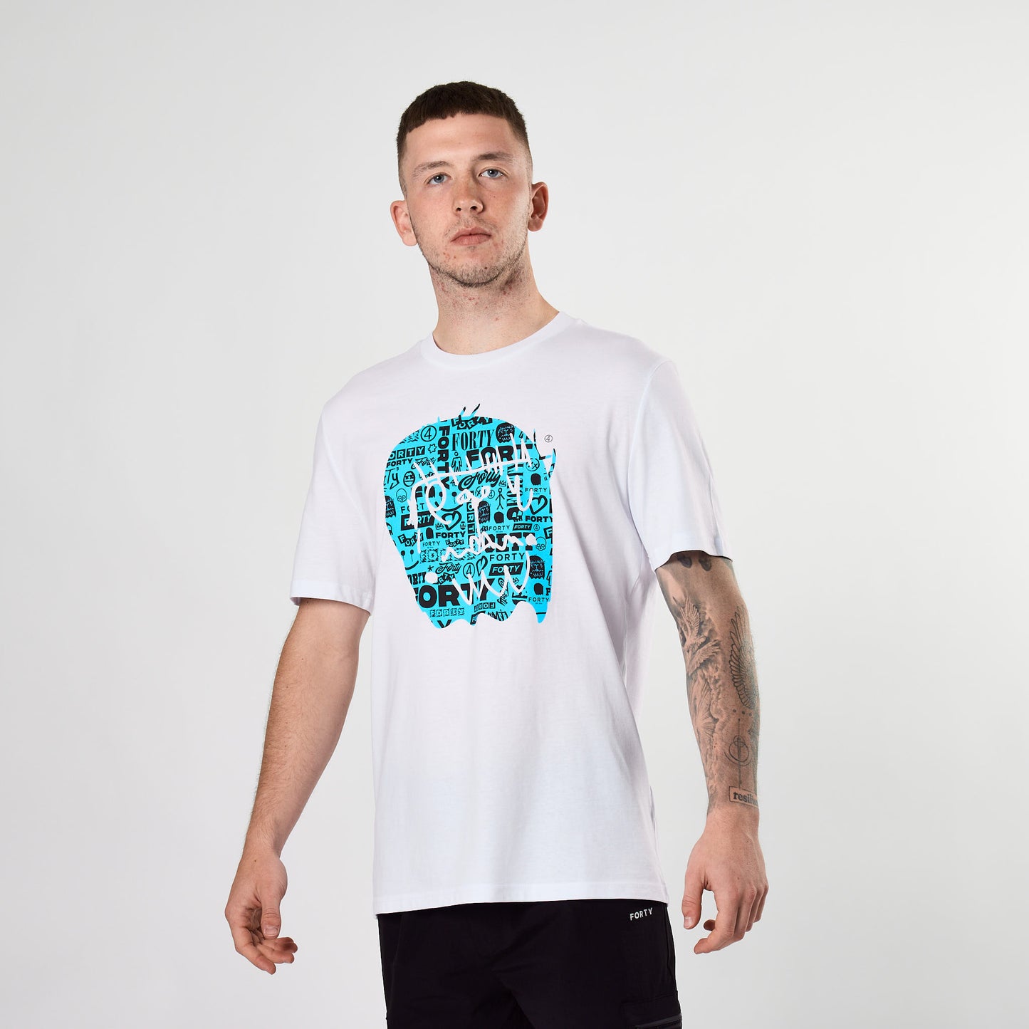 Essential Graffiti Monster Tee (White/Blue)