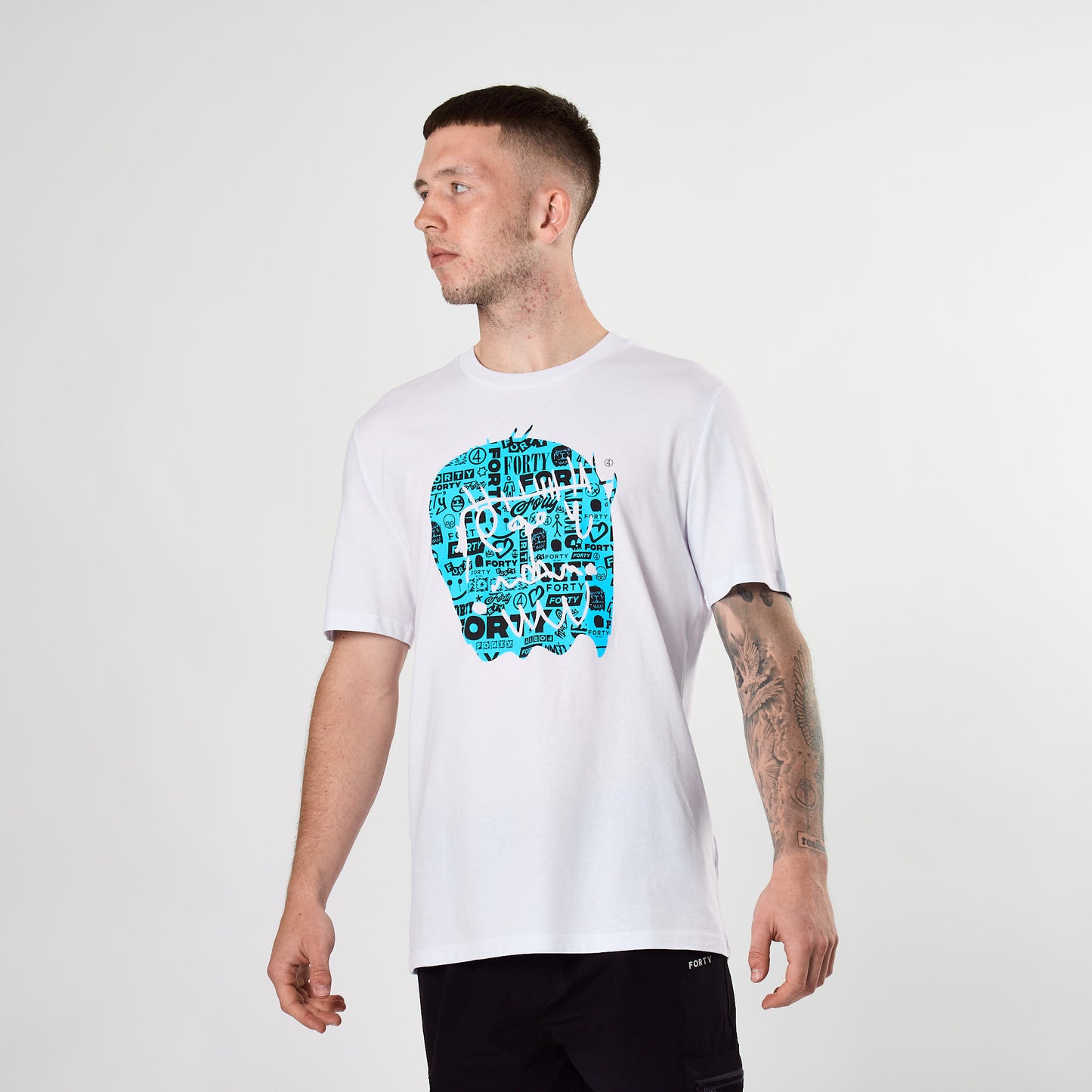 Essential Graffiti Monster Tee (White/Blue)