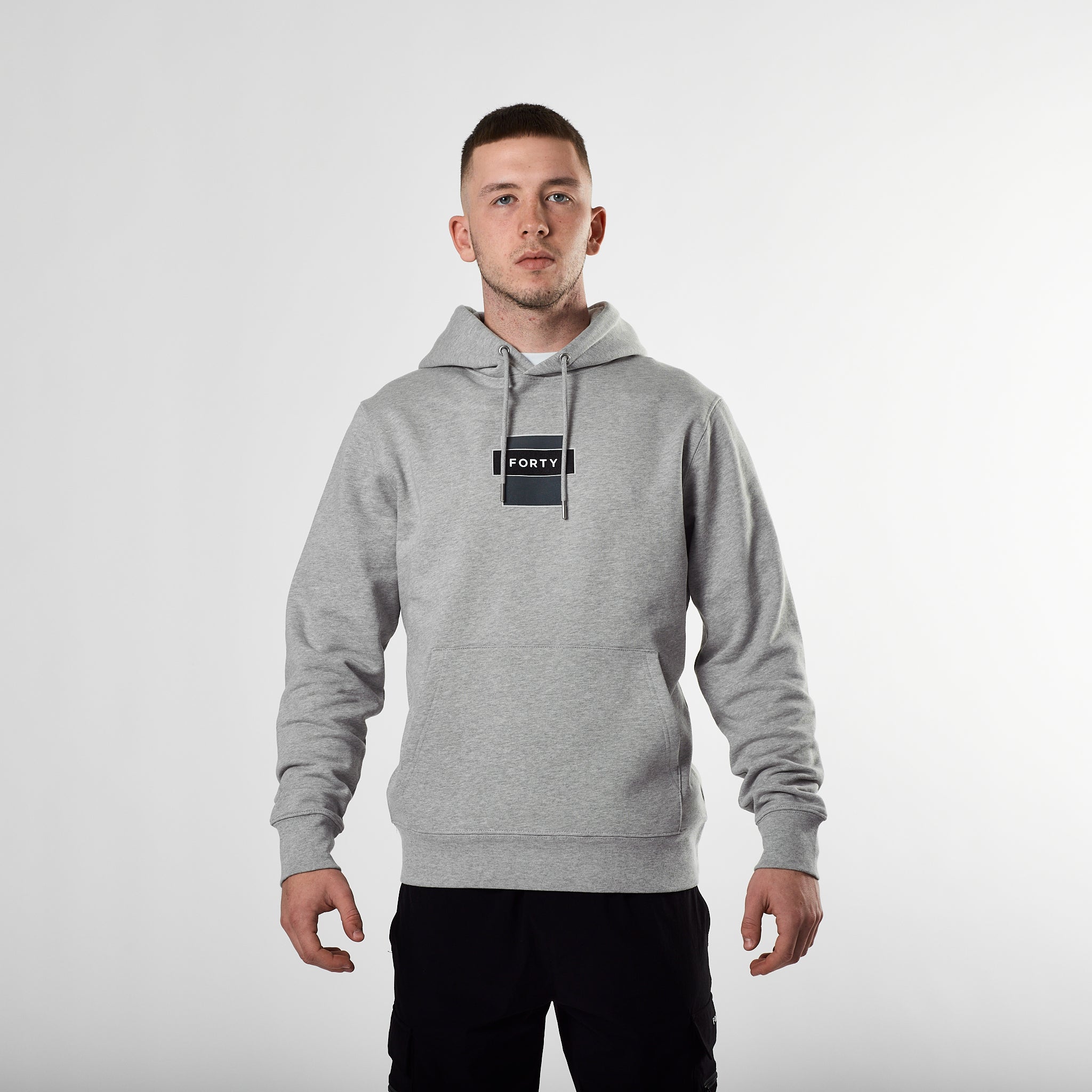 Essential Telford Printed Hoodie (Grey) – Forty Clothing