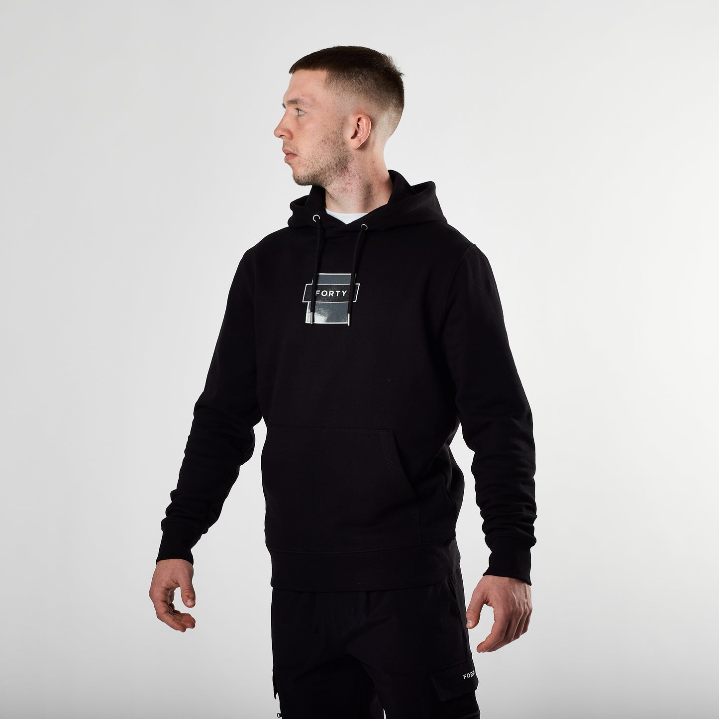 Essential Telford Printed Hoodie (Black)