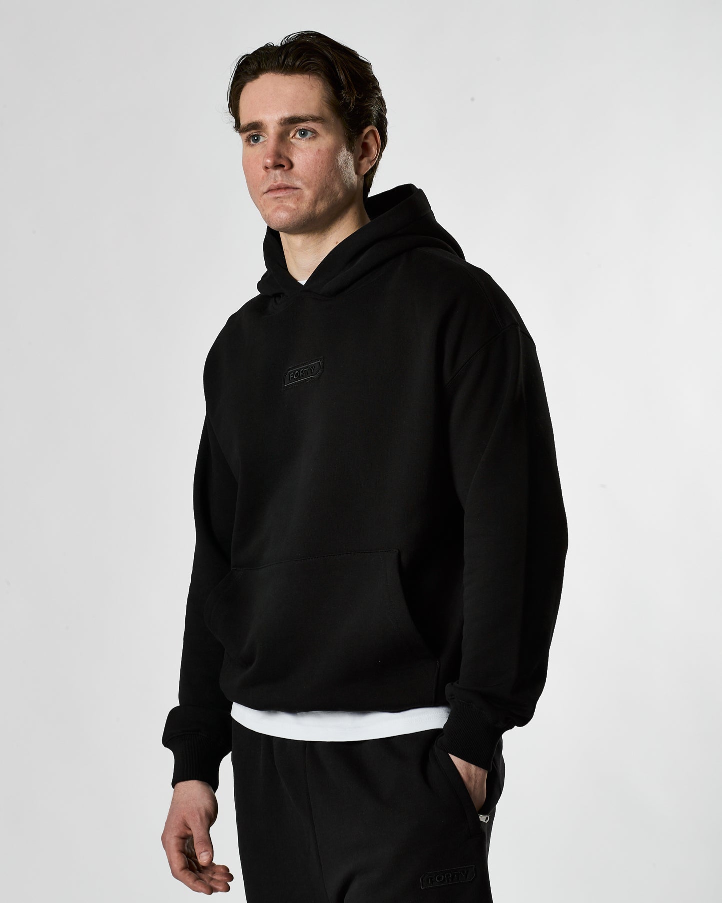 Lifestyle Murgatroyd Felt Appliqué Hoodie (Black)