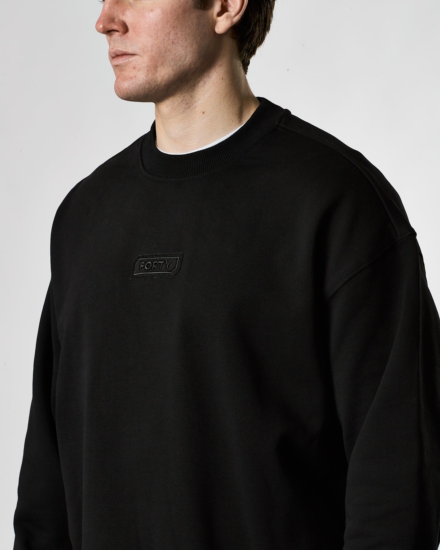 Lifestyle Murgatroyd Felt Appliqué Sweat (Black)