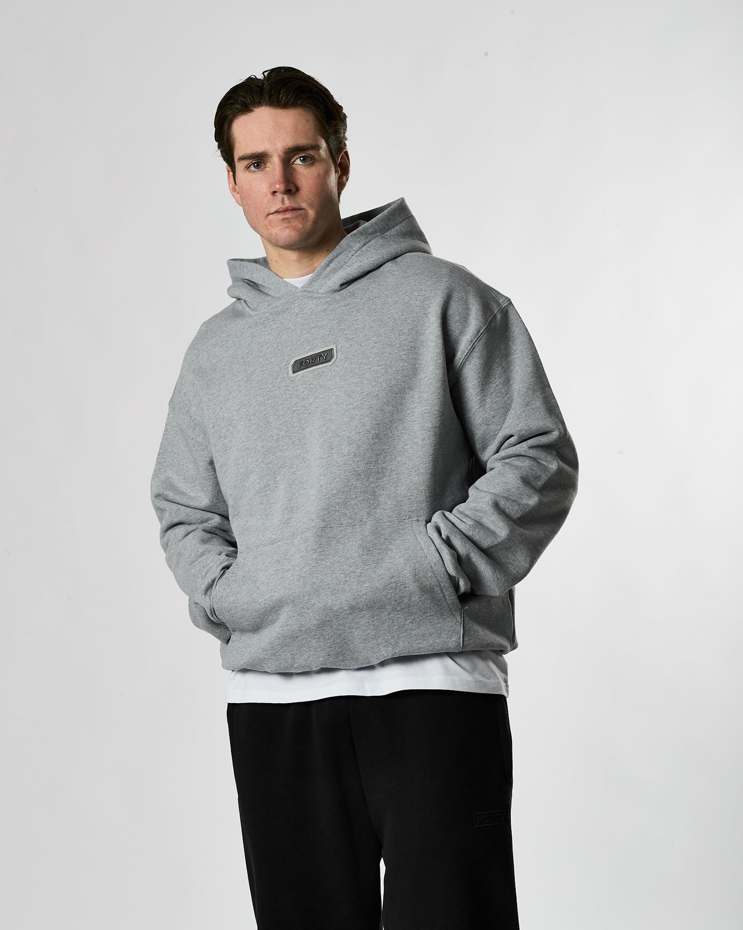 Lifestyle Murgatroyd Felt Appliqué Hoodie (Grey)