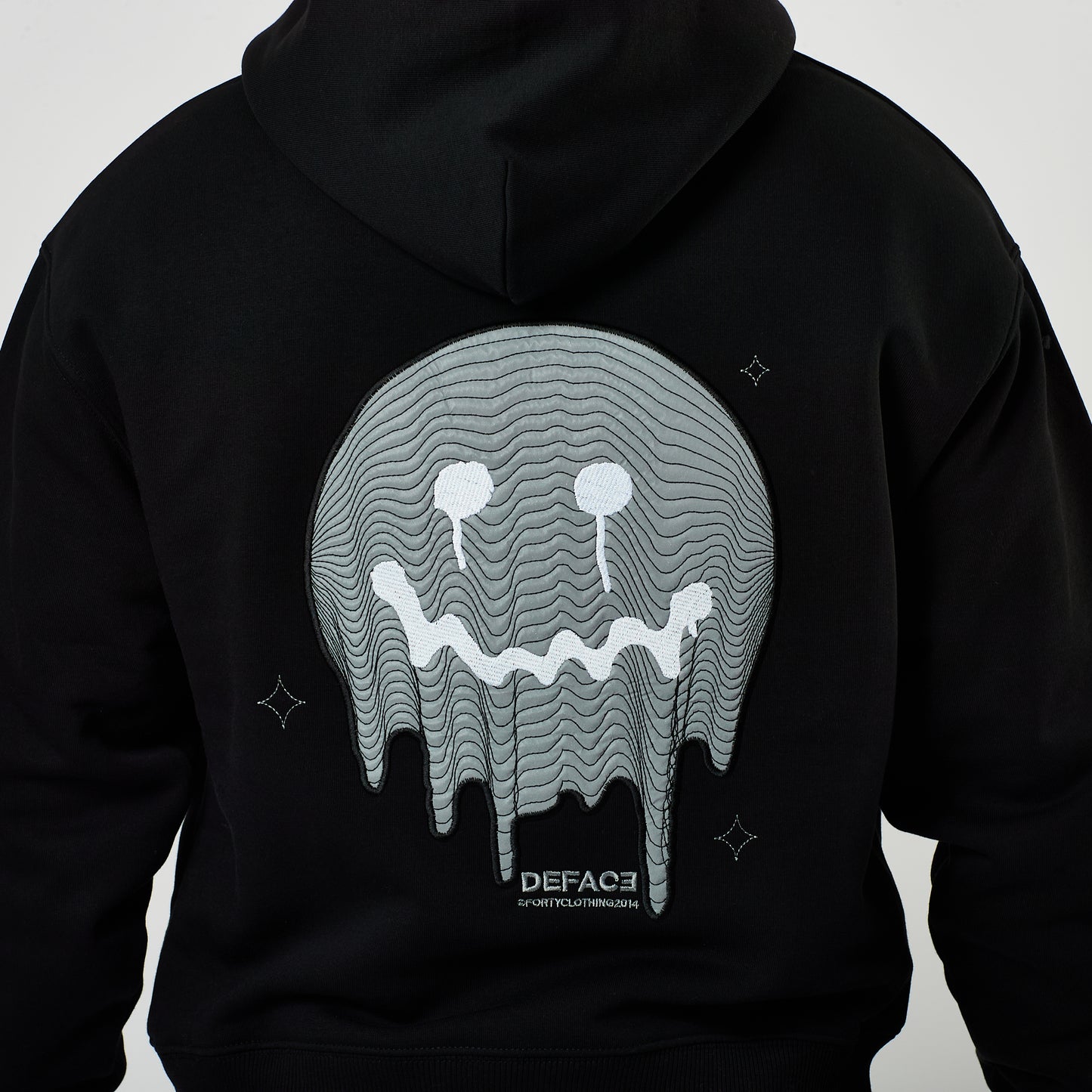 Deface Topo Reflective Hoodie (Black/Ion Silver)
