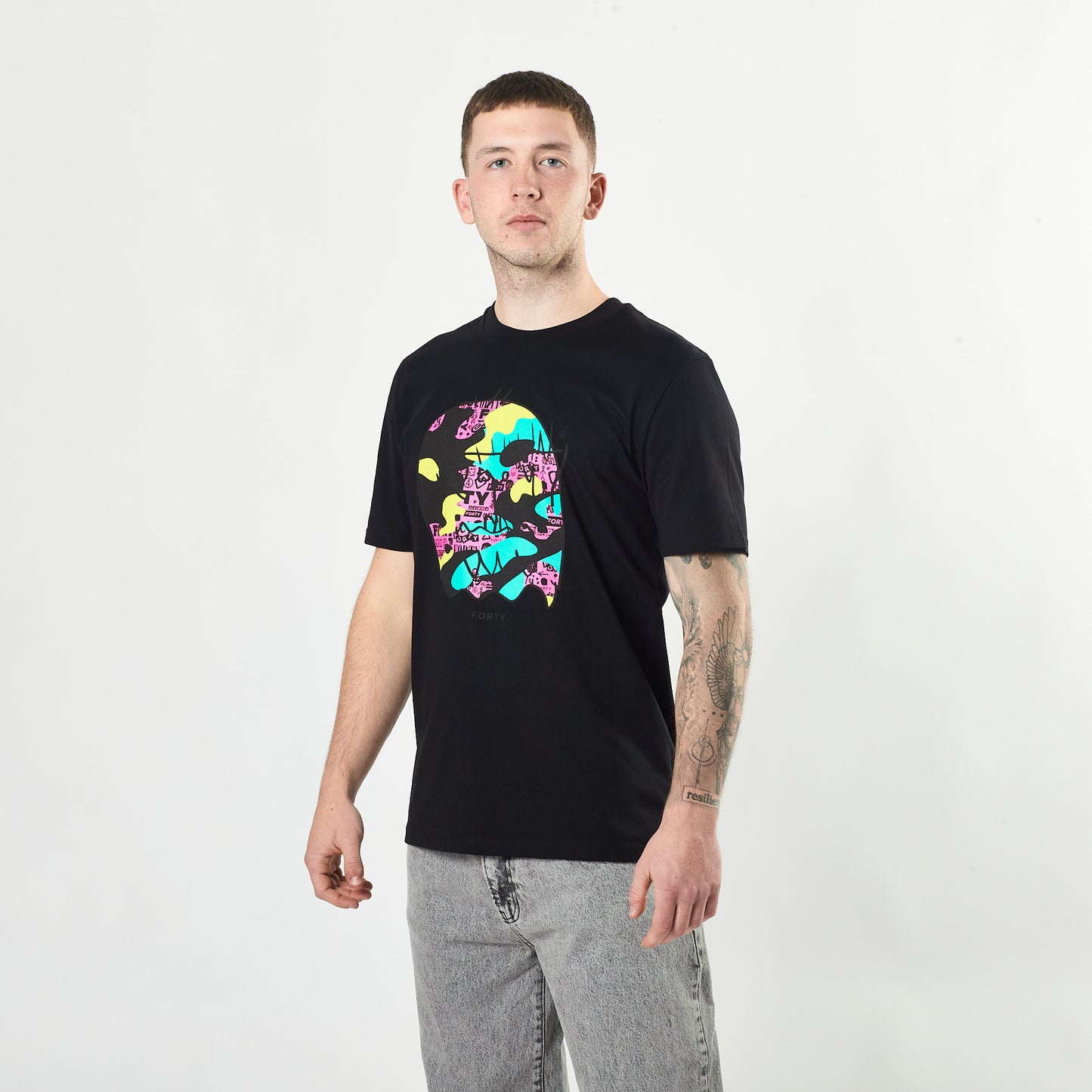 Essential Neon Camo Monster Tee (Black)