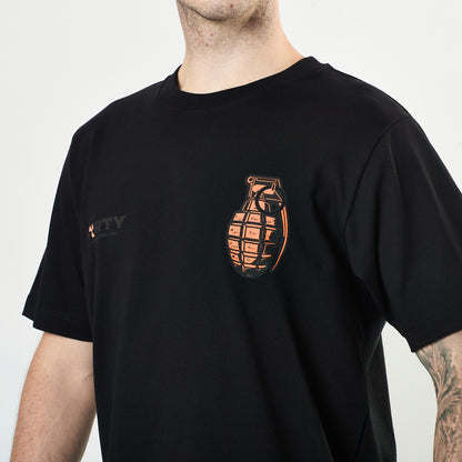 Lifestyle Axon Tee (Black/Coral)