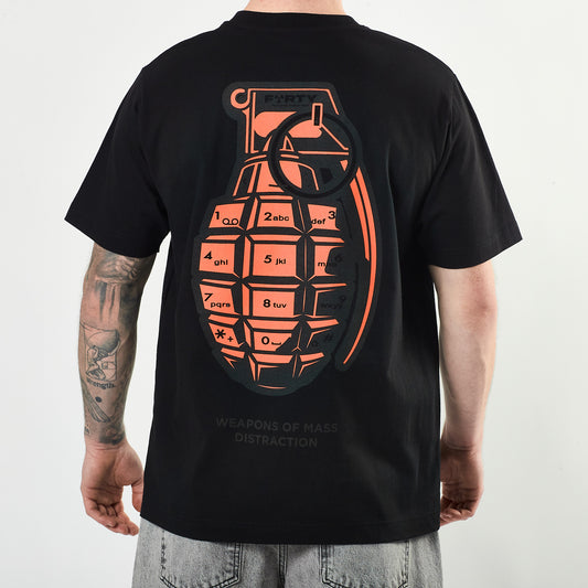 Lifestyle Axon Tee (Black/Coral)